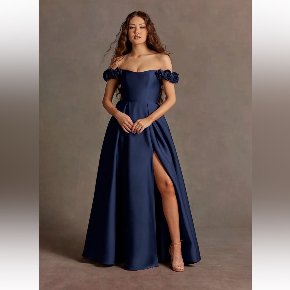 AZAZIE JESSIE NAVY ROSE STRAPS GOWN